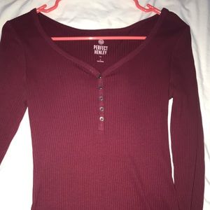 Maroon henley top